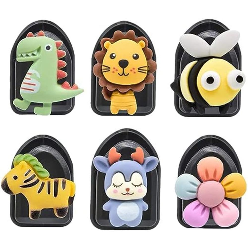 6 Pack Cute Animal Car Mini Hook Self Adhesive Hooks for Keys Earphone Hanging